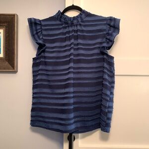 Elegant Voy Navy Striped Women's Blouse